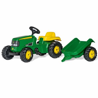 Minamas traktorius su priekaba - vaikams nuo 2,5 iki 5 metų | rollyKid John Deere | Rolly Toys